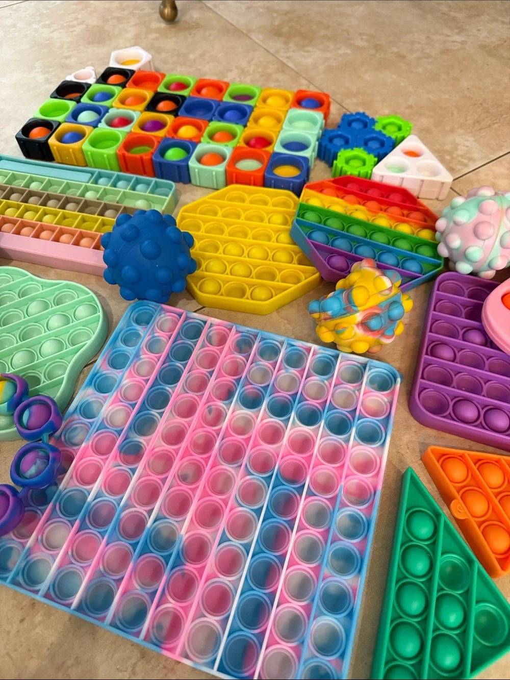 Assorted Kids' Silicone Pop-It Fidget Toy Set - Multicolor