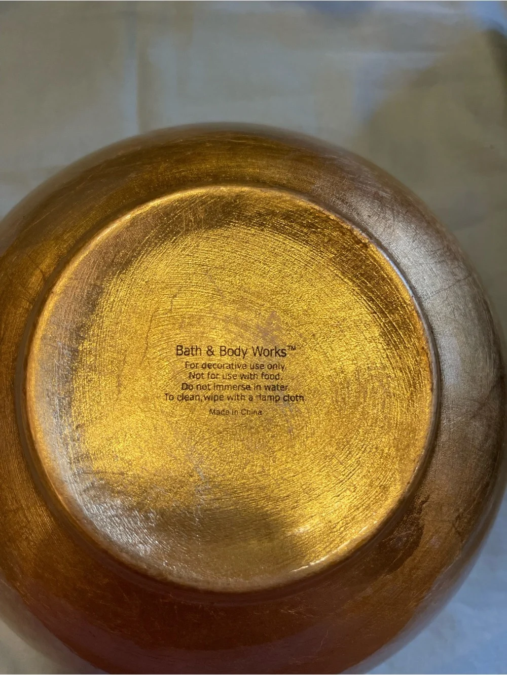 Bath & Body Works Gold Metallic Decorative Bowl