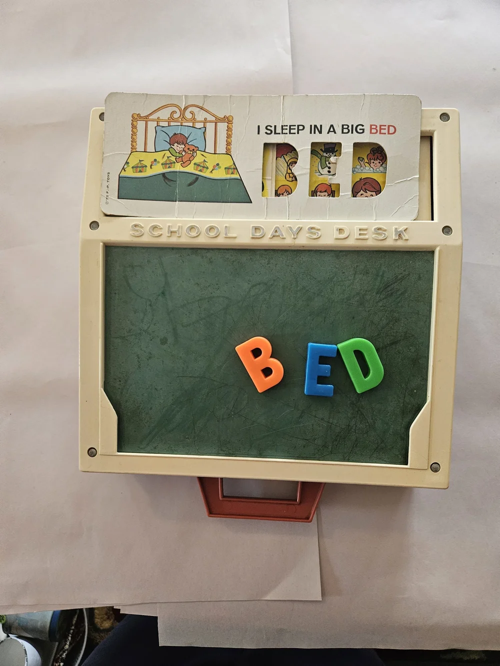 Vintage Kids Letter & Activity Board - Red and Cream