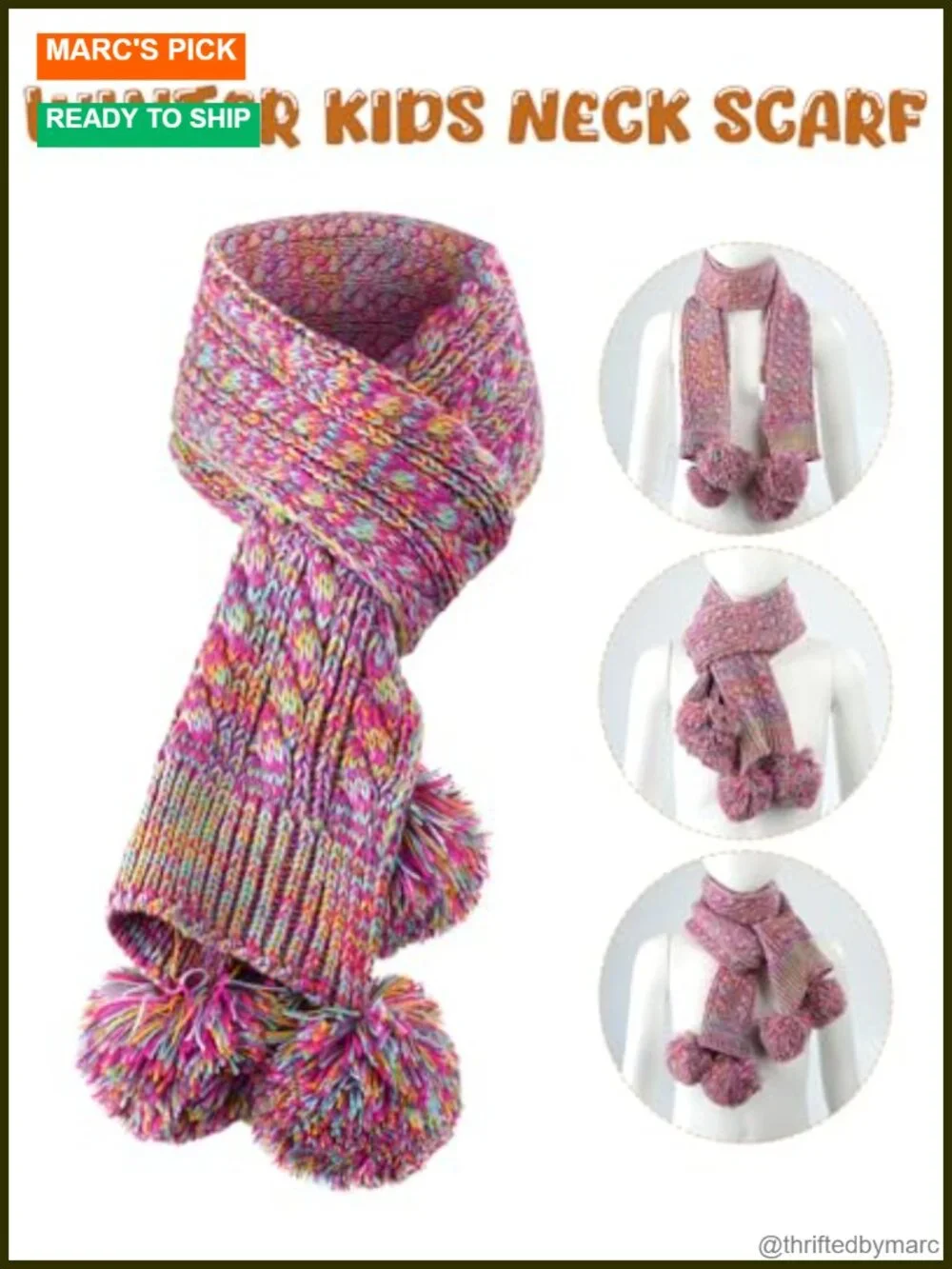Kids Winter Hat Gloves Scarf Set, Thicken Warm Earmuff Neck Warmer