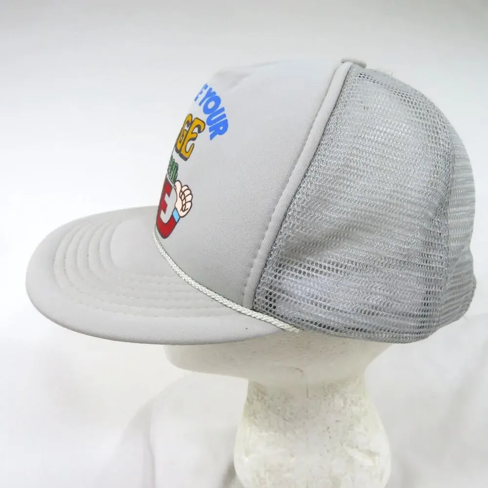 Funny Improve Your Image Be Seen With Me Trucker Rope Gray Mesh Snapback Hat 90s