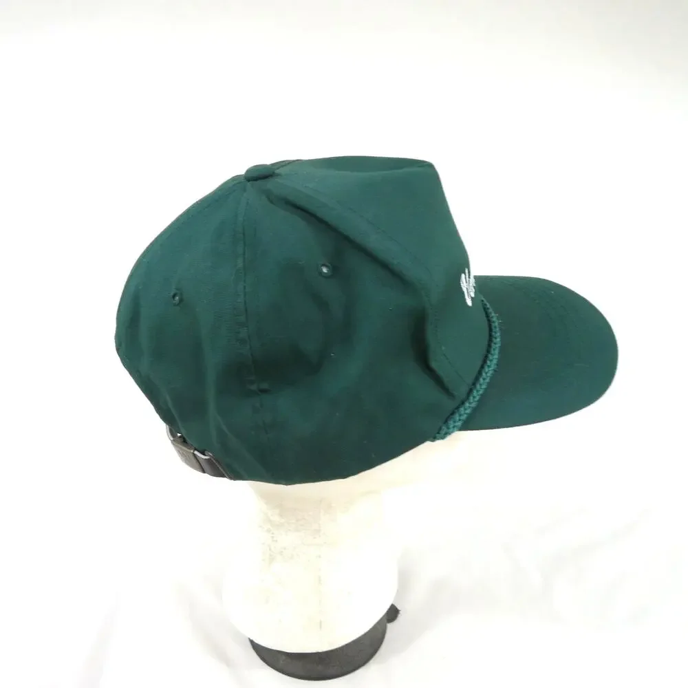 Vermont Moose Hat Trucker Rope Cap Green White Yupoong Adjustable Strap Back 90s