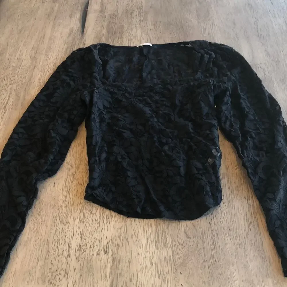 Free People x Revolve Long Distance Layering Top Black - XS