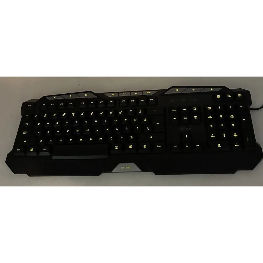 Trust GXT 280 - 21458 Backlit Color Wired Gaming Keyboard UK English USB Tested