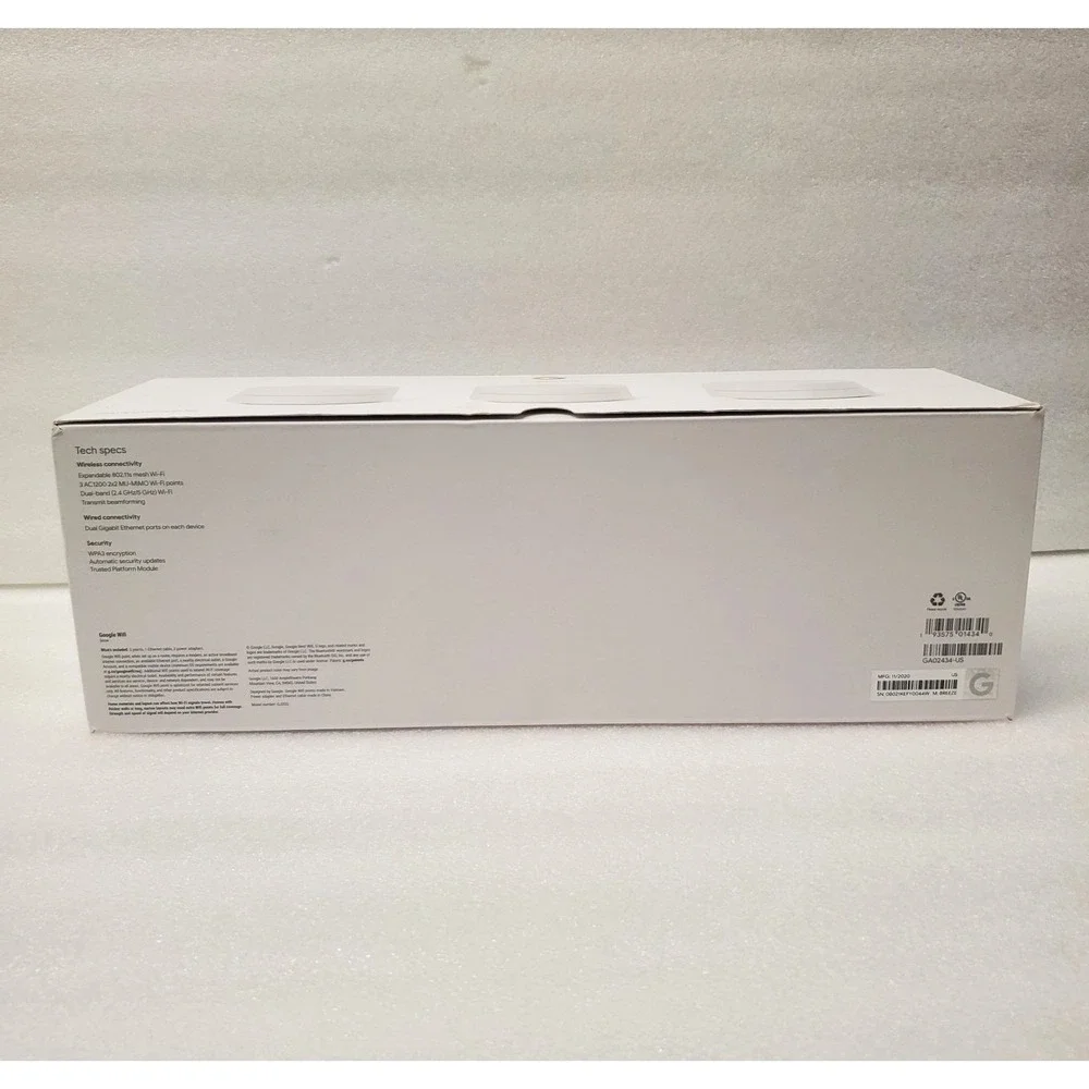 Google Wifi AC1200 Mesh Wi-Fi System 3 Pack Model GJ2CQ  Open Box