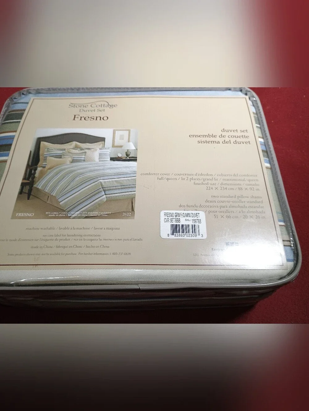 NEW Stone Cottage Fresno Cotton Duvet Cover Set Full/Queen Striped NWT