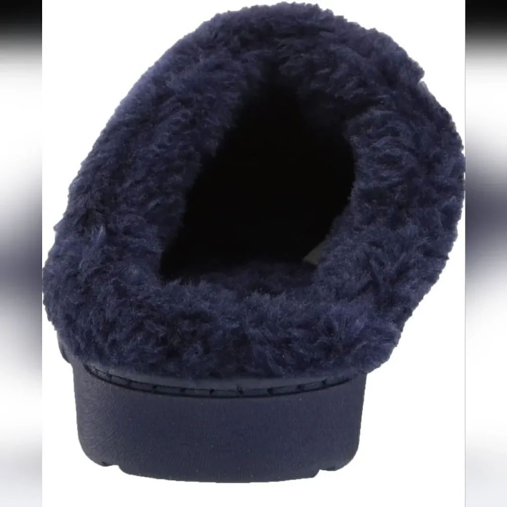 MUK LUKS Boy's Kids Unisex Polysuede Clog Slipper, Royal Blue, 5-6