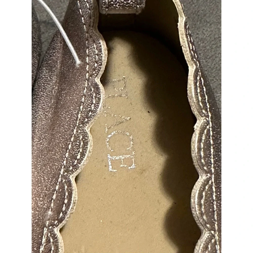 The Childrens Place Girls Rose Gold Metallic Scalloped Ballet Flats Size 12