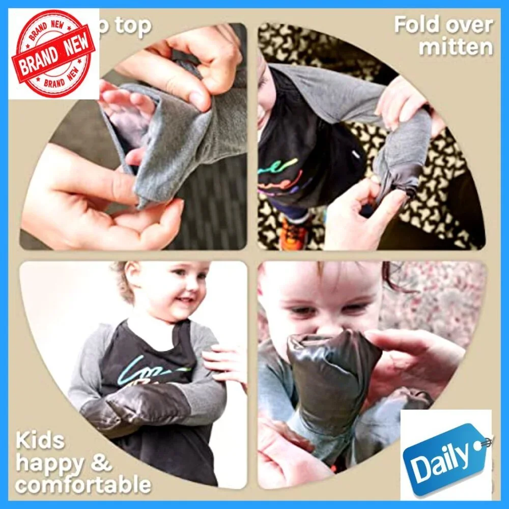 Silk Eczema Scratch Sleeves for Kids, Prevents Skin Damage, Flexible Sizing