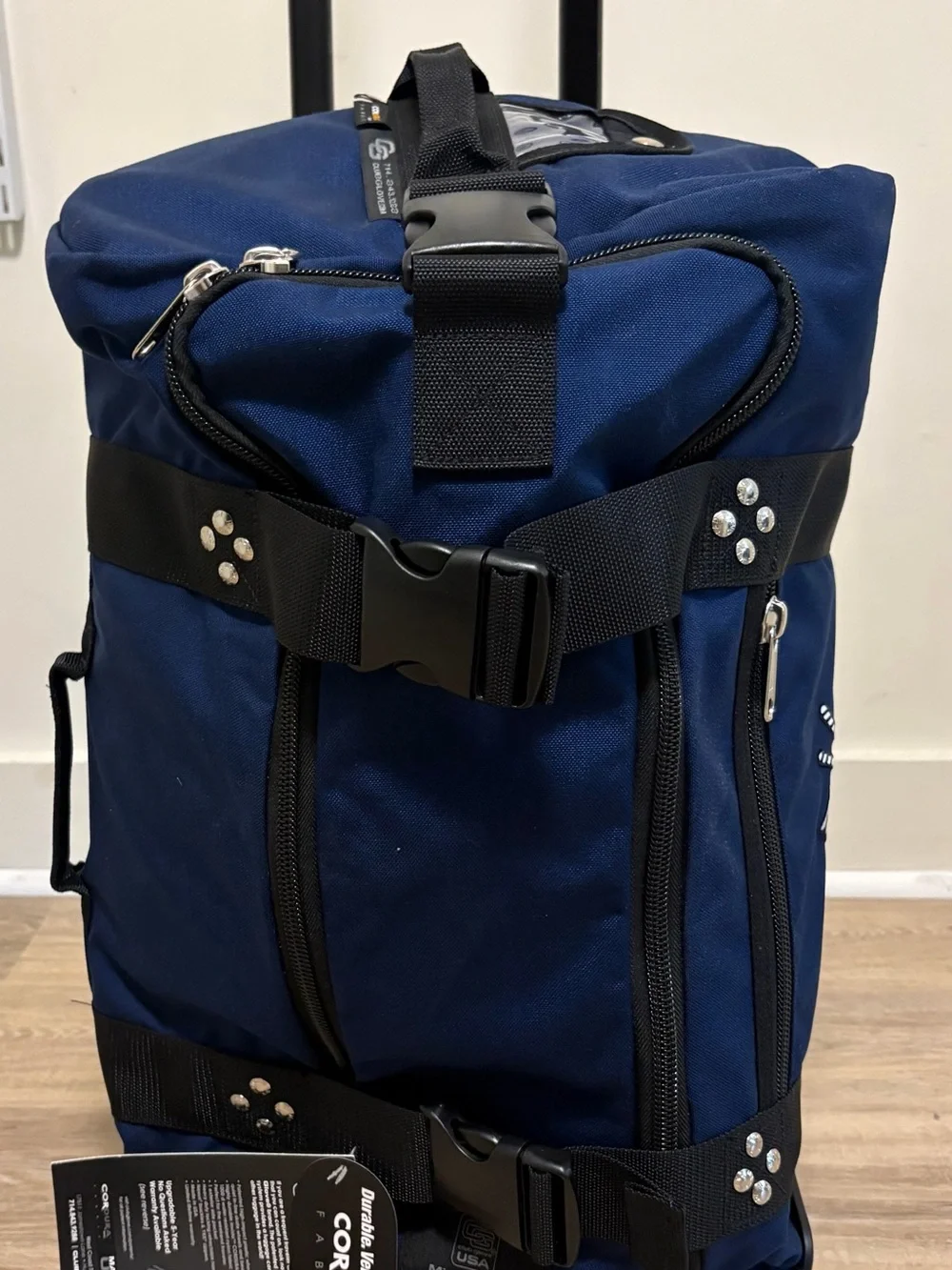 Winged Foot Golf Club Cordura Rolling Duffle NWT Navy Blue