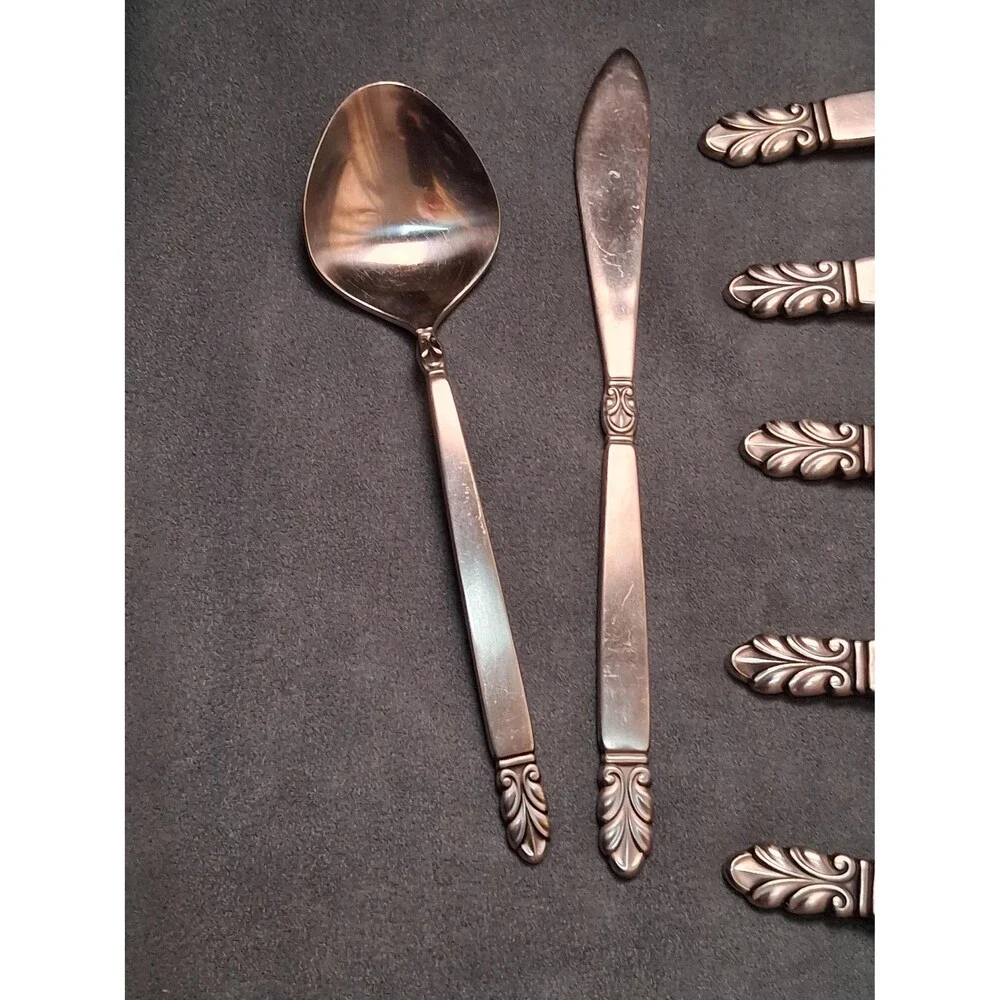 International Silver Norse Serving Set 7 Pc Stainless Modernist