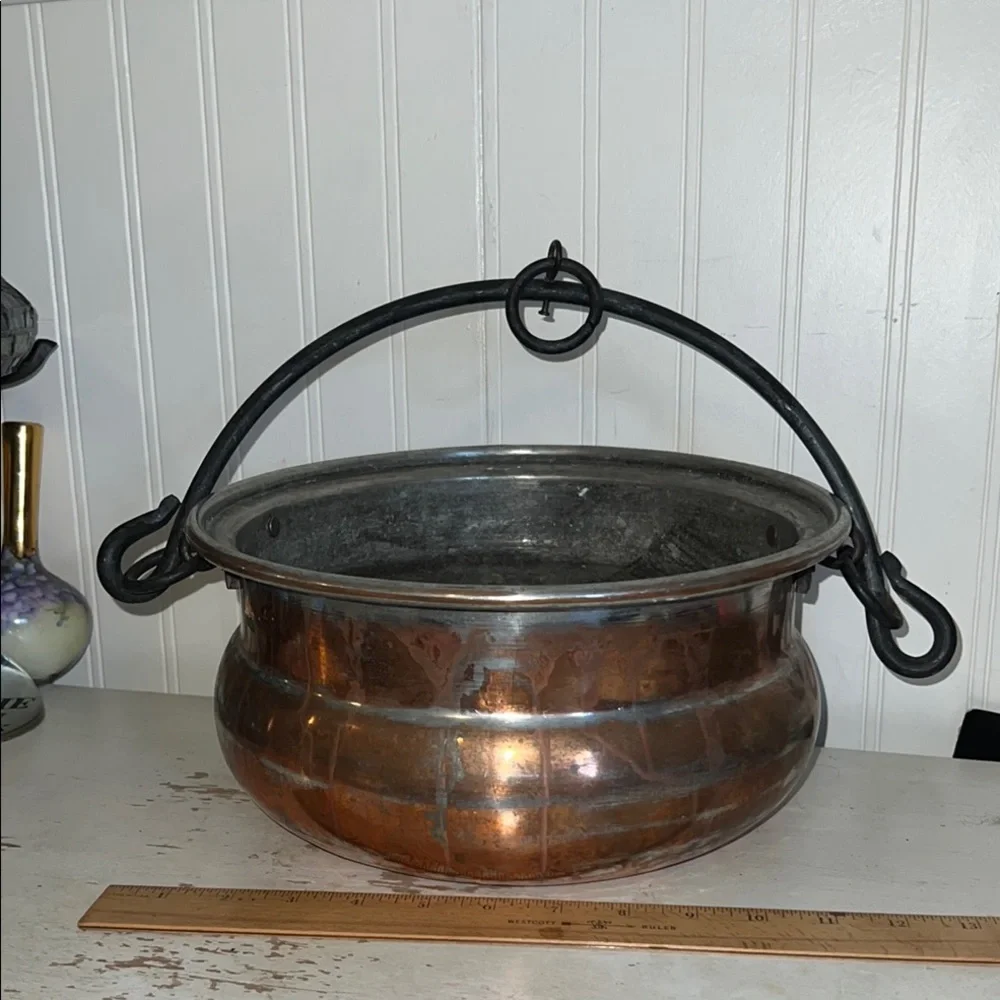Copper and Black Cauldron Pot