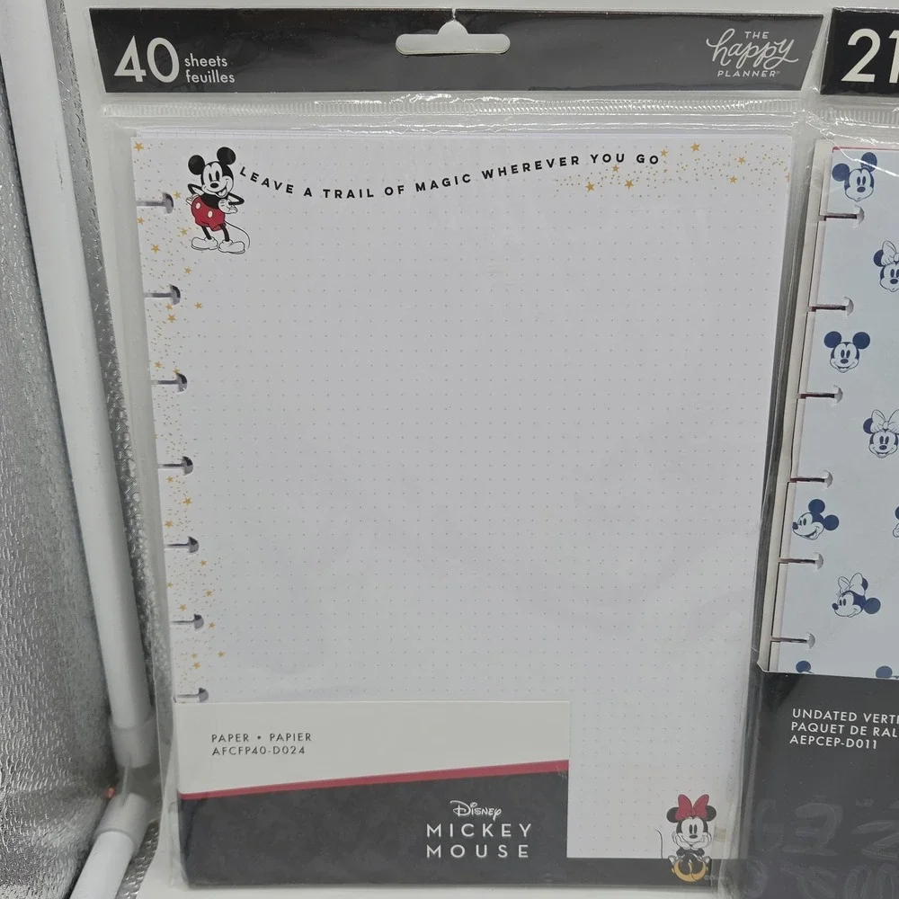 NEW 3x Happy Planner DISNEY Mickey Minnie Mouse Classic Paper Stickers Folder