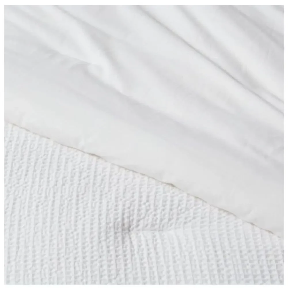 NWT Threshold 3pc Full/Queen Washed WaffleWeave Comforter and Sham Set White