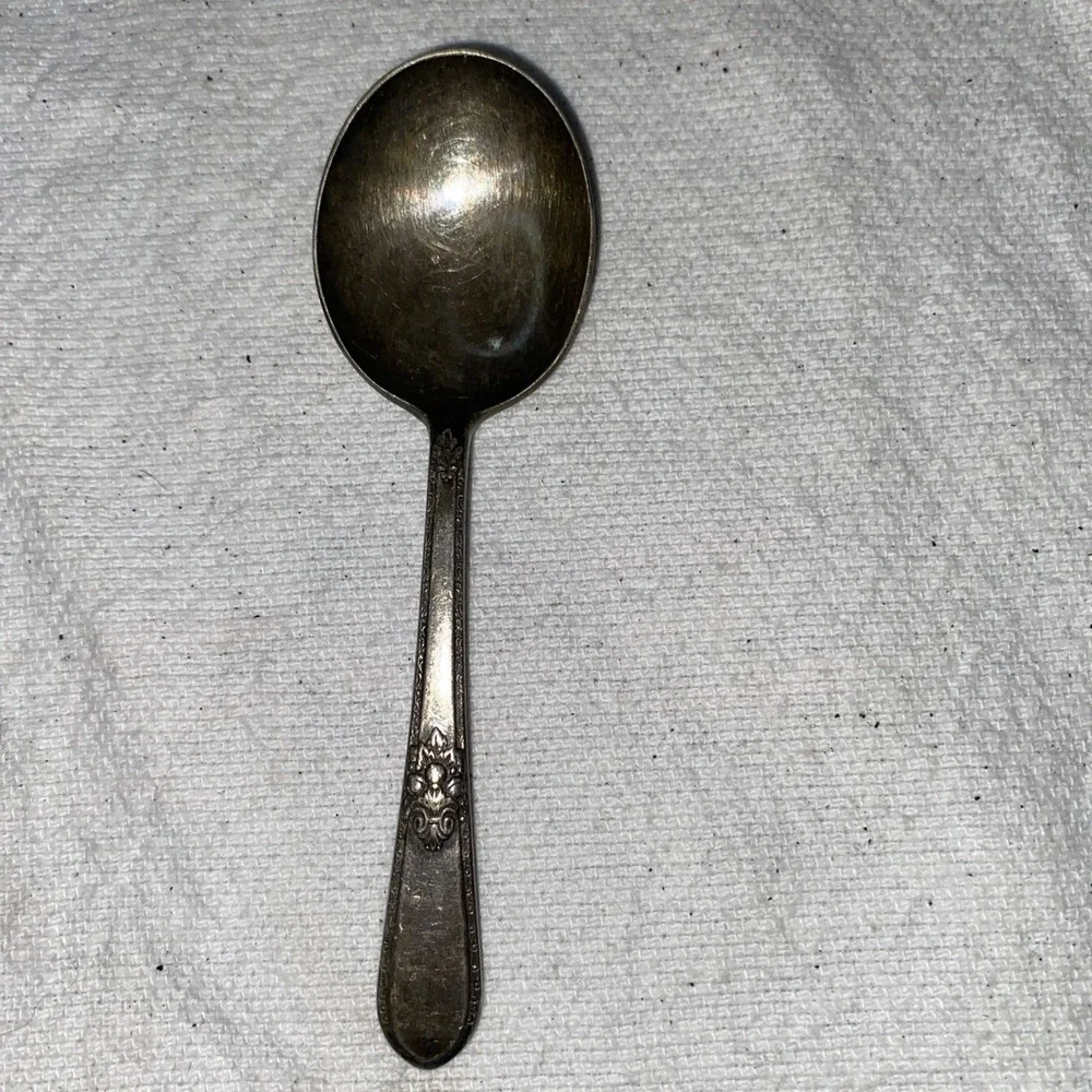 Baby Spoon And Fork 1847 Rogers Bros Silver Plated Adoration Pattern
