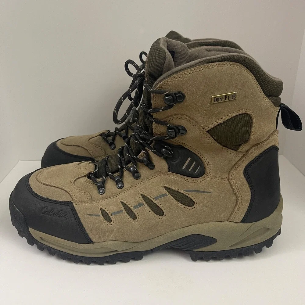 Cabelas Snow Runner Boots Mens 14D Thinsulate Dry Plus‎ Waterproof Brown 83-0535