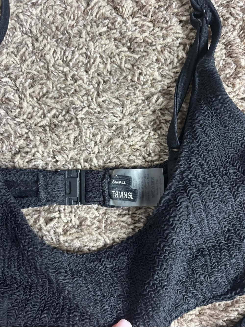 triangl swimwear black textured