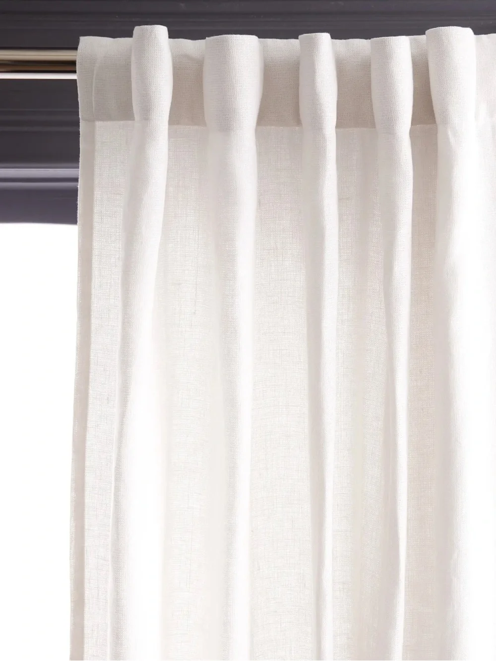QUINCE Set Of 2 48x96 Heavyweight European Linen Curtains White 0083