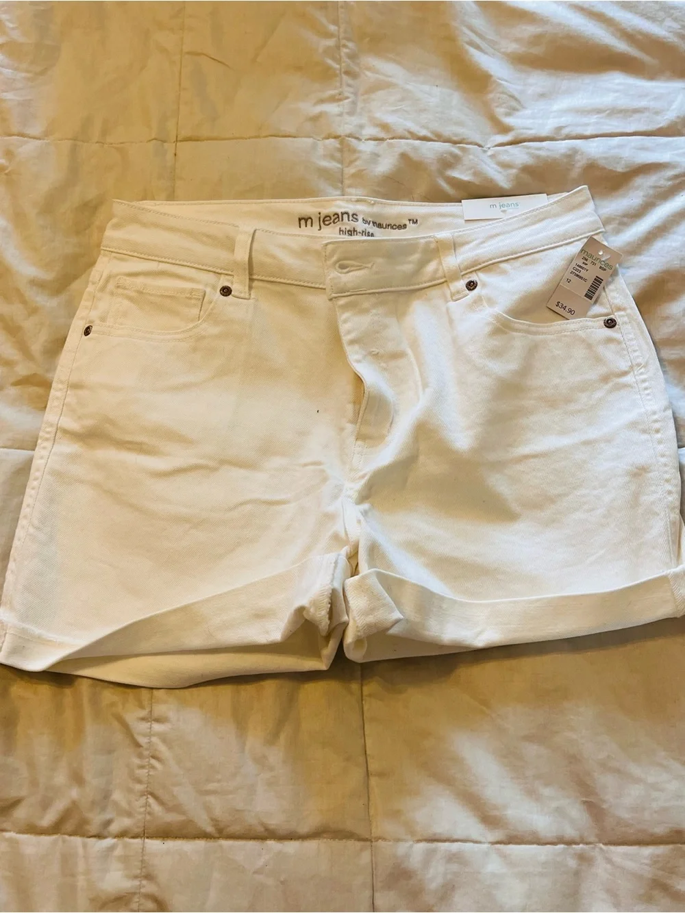 Maurices White Denim Stretch Jean Shorts