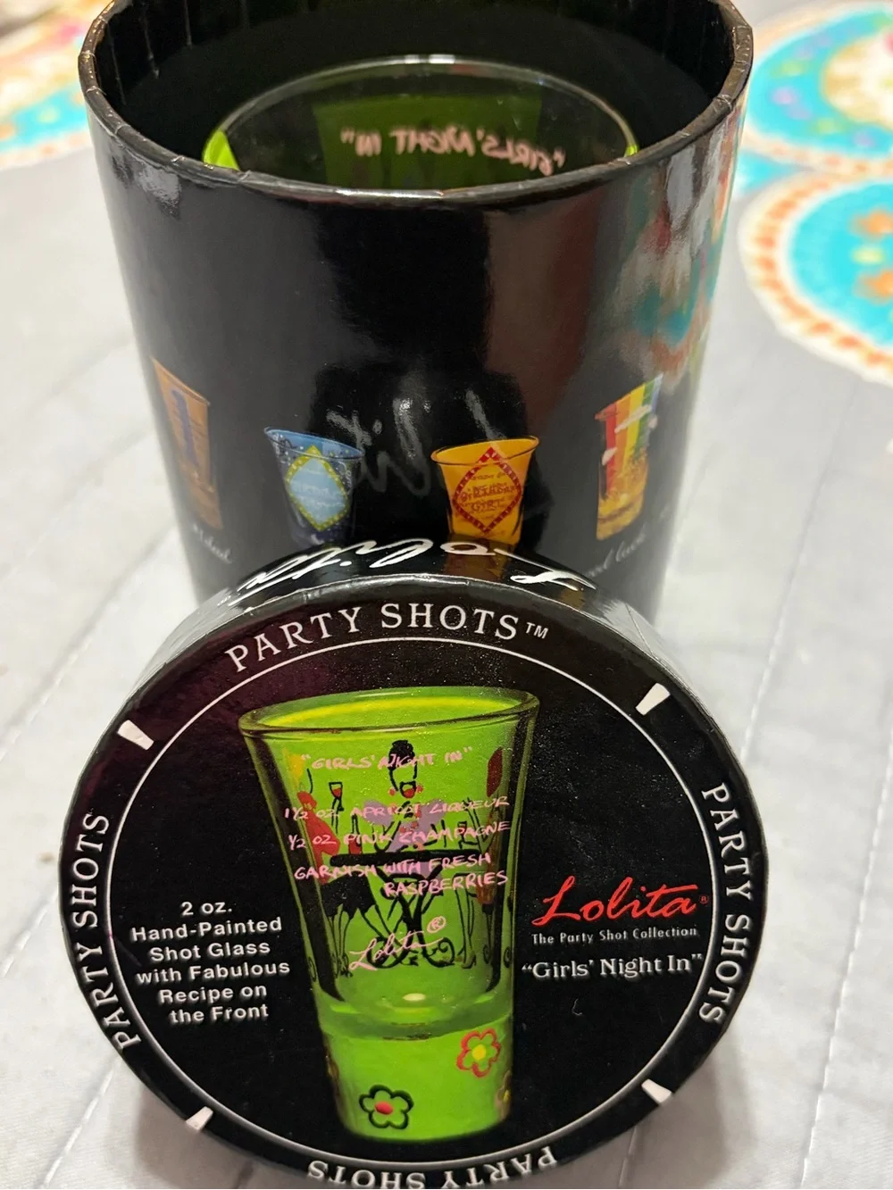 Lolita Girls Night In hand painted shot glass