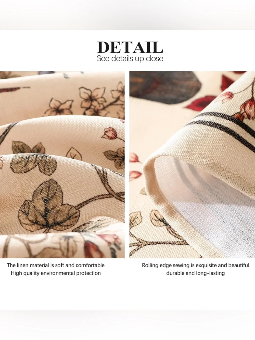 Designer French Linen Rectangular Tablecloth