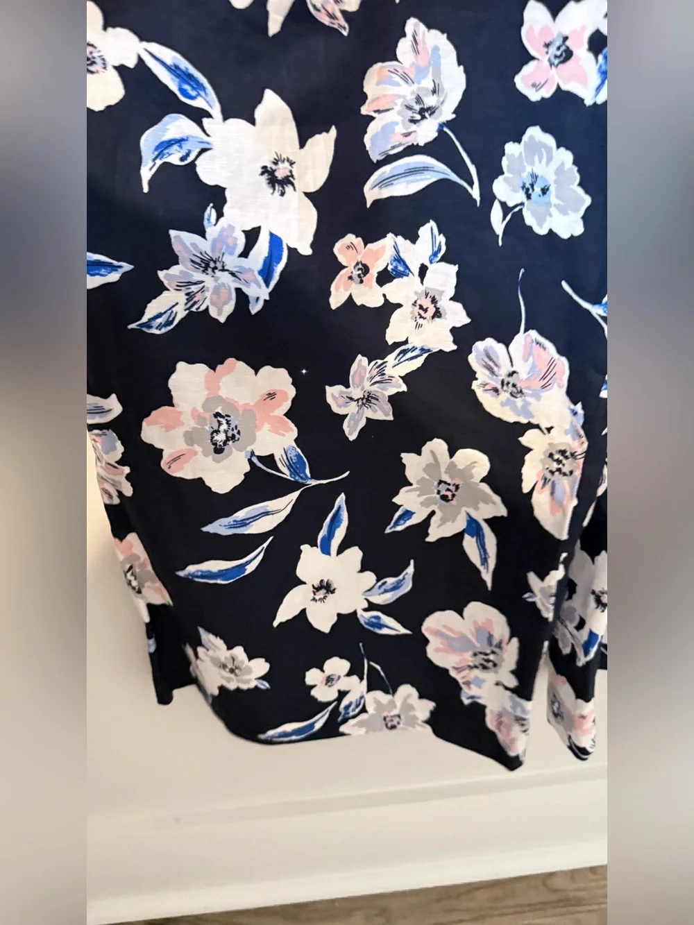 Banana Republic Floral Linen Wide Leg Jumpsuit Women 14 Vacation Travel Casual