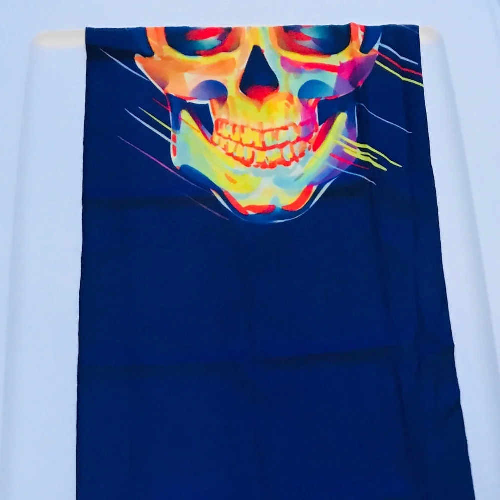 Neon Skull Paint  16 n 1 Neck Gaiter Face Cover Dust Mask Biker Rag