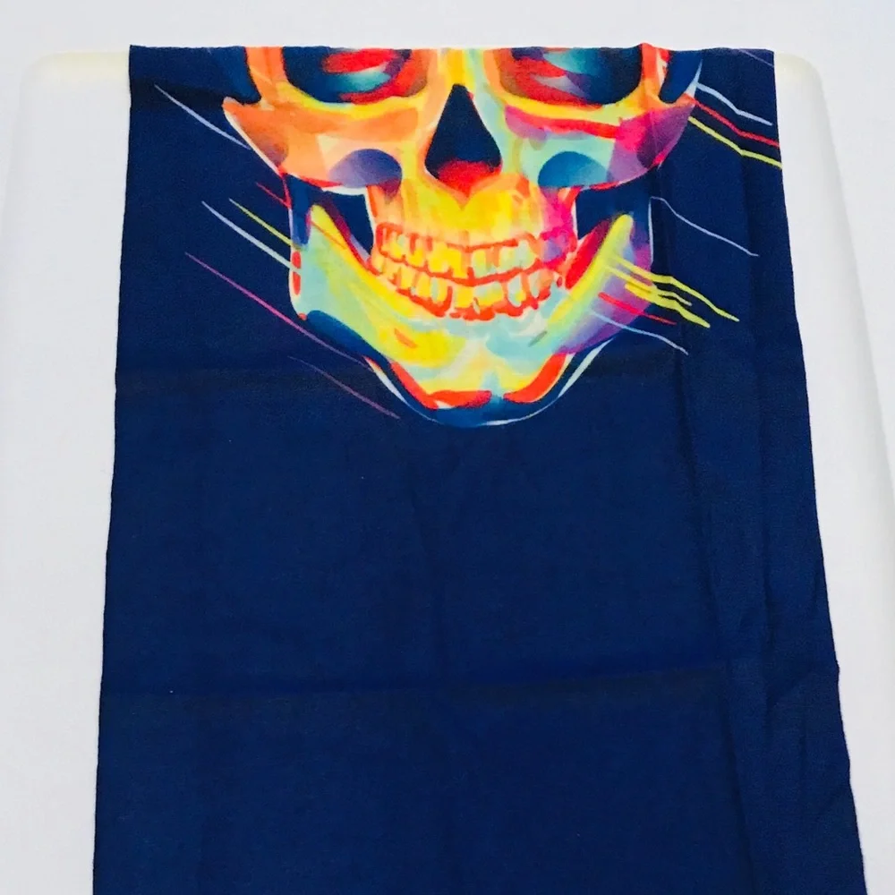 Neon Skull Paint  16 n 1 Neck Gaiter Face Cover Dust Mask Biker Rag