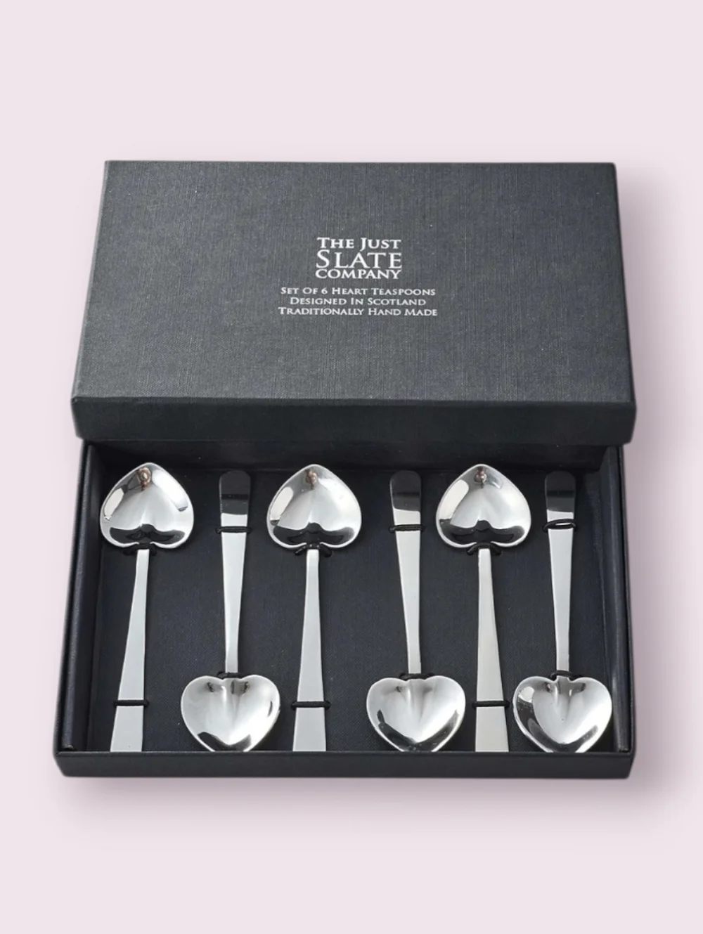 NIB Sundance x The Just Slate Company Scotland 6 Heart Shape Teaspoons Spoons
