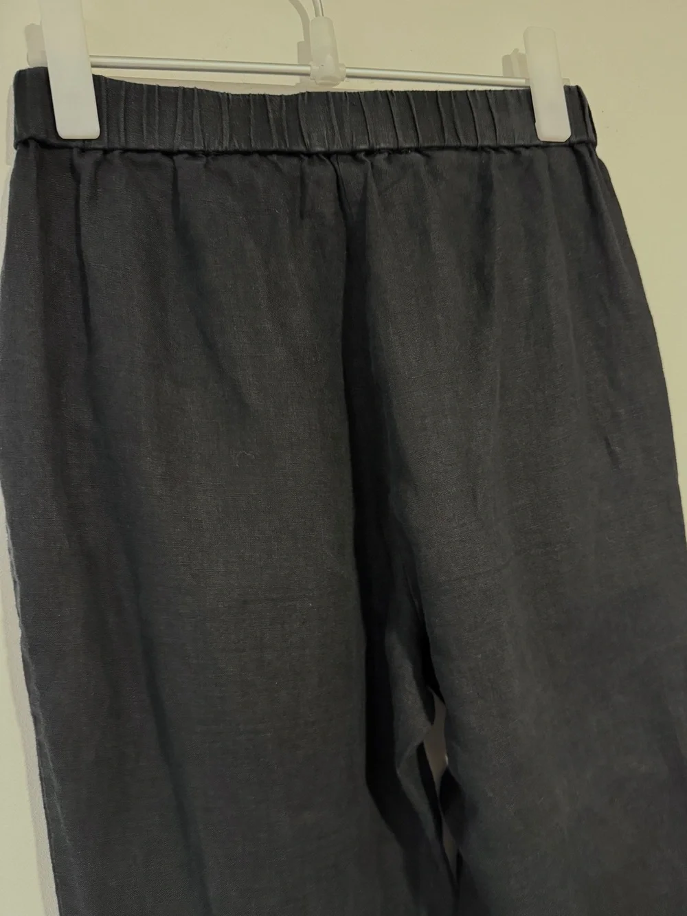 Quince European Linen Tapered Ankle Pant - Size Small - Black