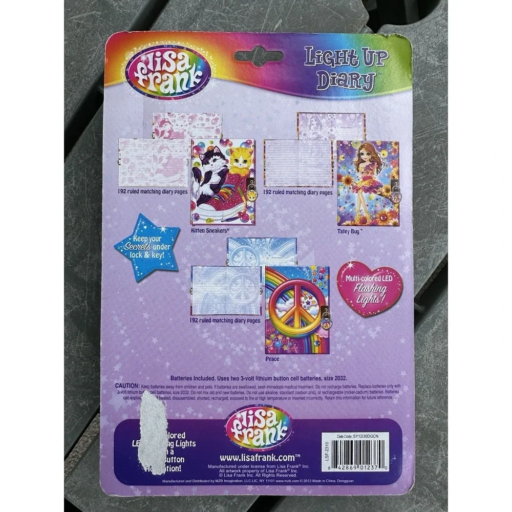 2012 Light Up Lisa Frank Tatey Bug Diary Journal New‎ Lock And Key Sealed