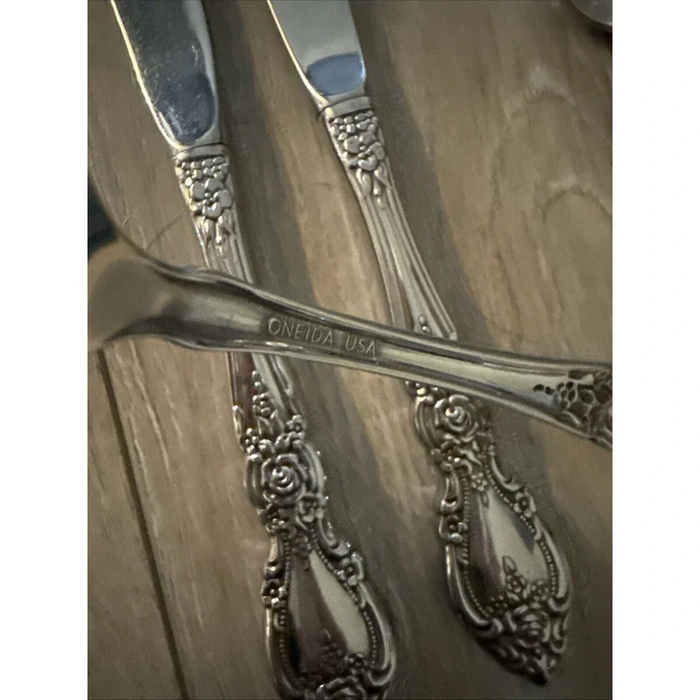 4 PCs Oneida Wordsworth Stainless Glossy USA Silverware Flatware‎ Lot