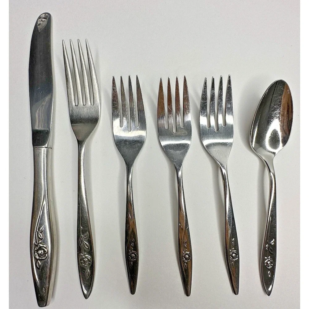 Oneida Lasting Rose Stainless Flatware Replacement 6 Pc‎ Craft Deluxe