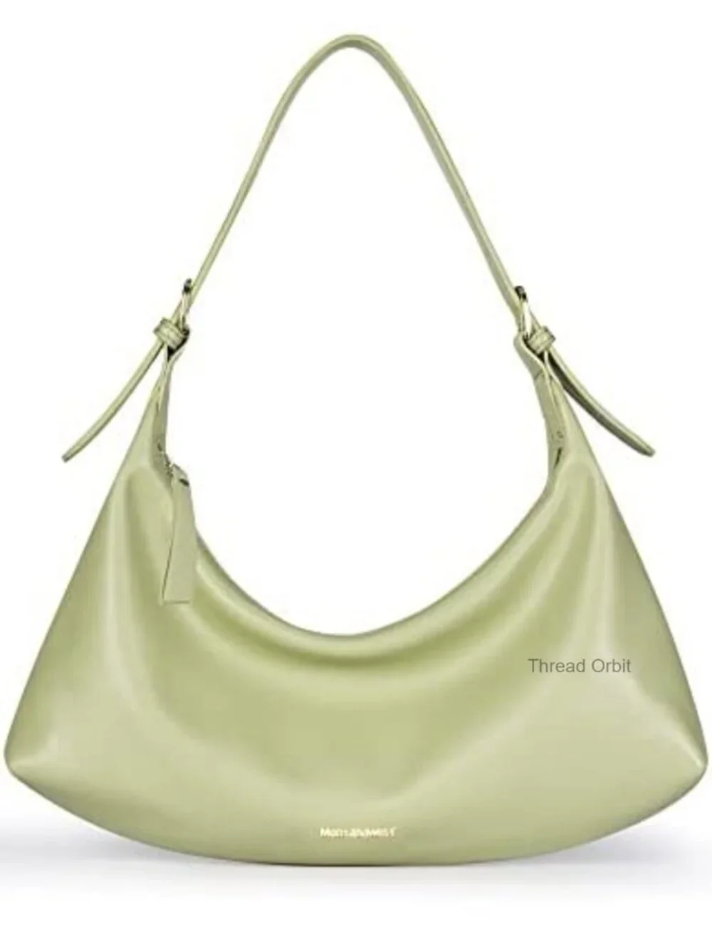 Medium Vegan Leather Crescent Hobo Shoulder Bag with Removable Handle
