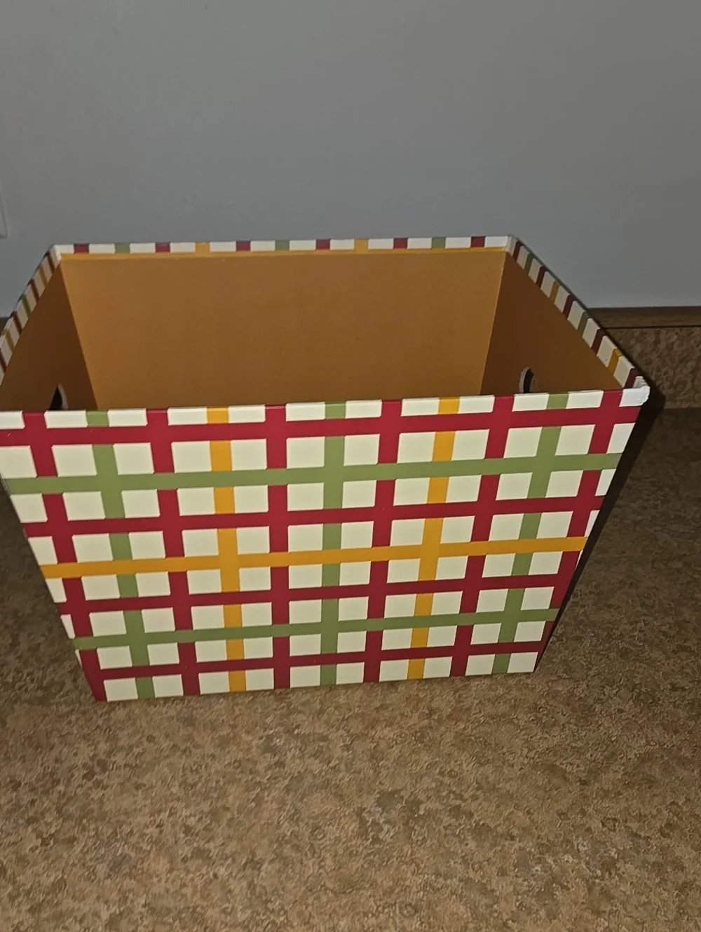 Decorative Plaid Storage Bin in Multi-Color
