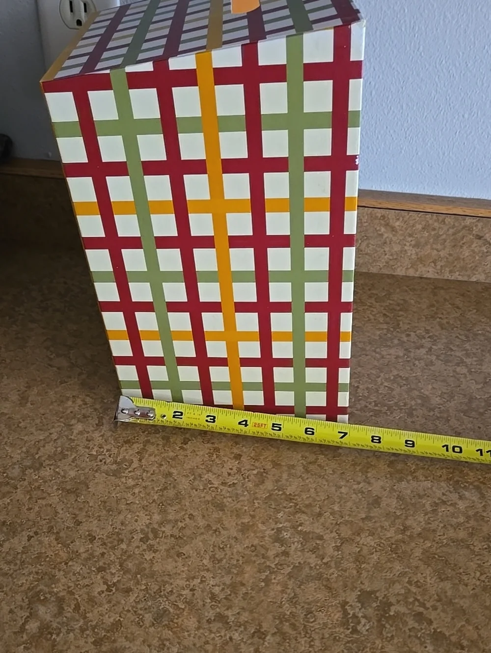 Decorative Plaid Storage Bin in Multi-Color
