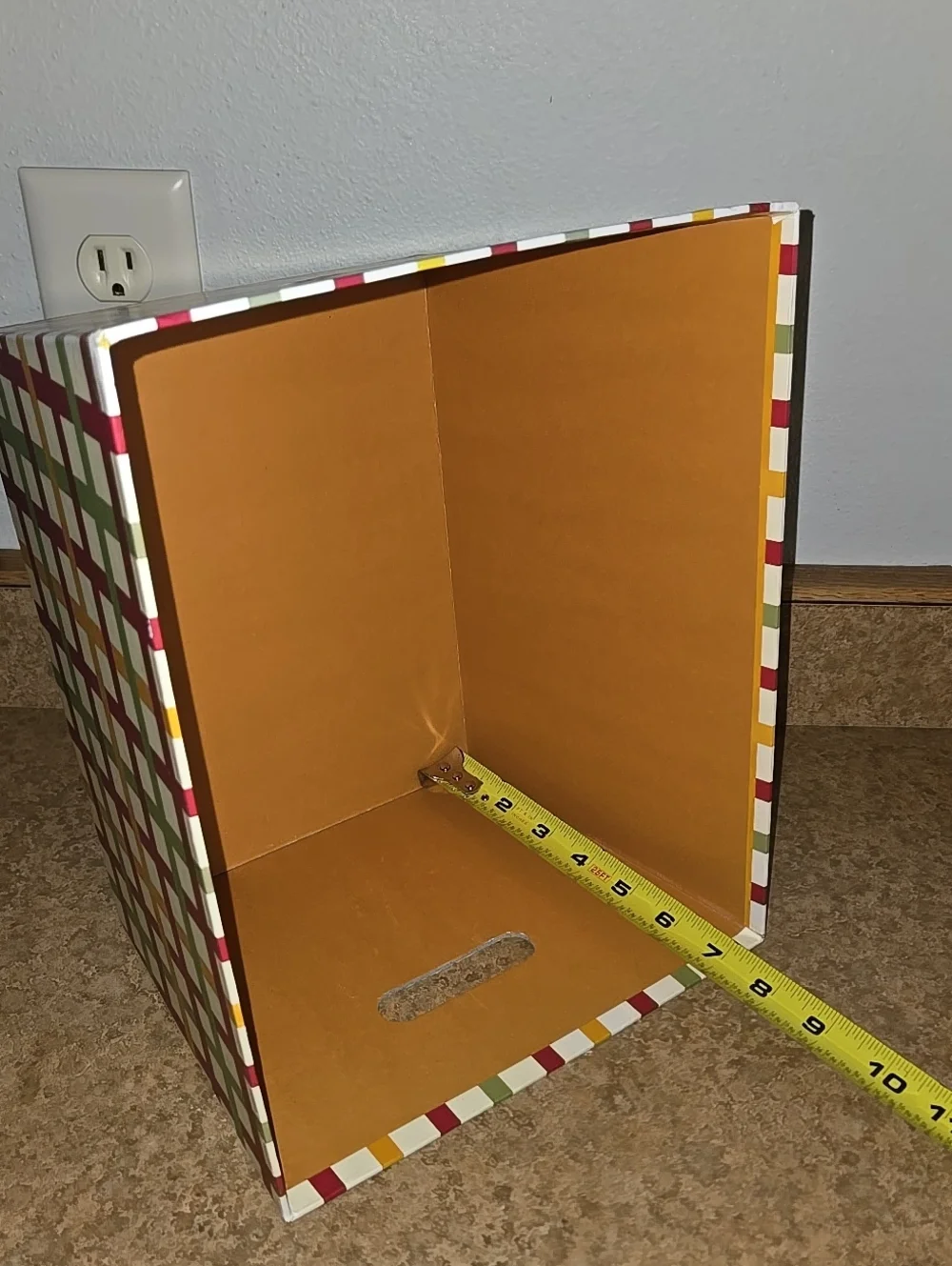 Decorative Plaid Storage Bin in Multi-Color