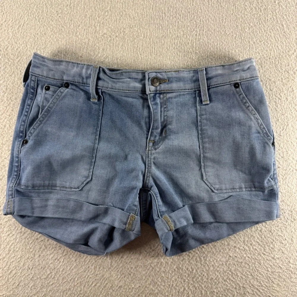 Gap Denim Shorts Womens 4 27 Light Blue Excellent High Rise Raw Hem Stretch