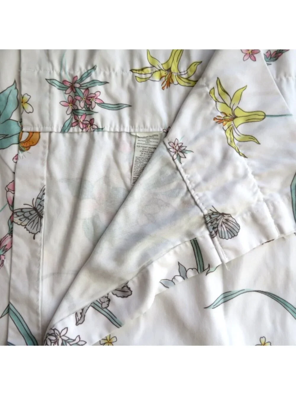 Vintage JCPenney Floral Rod Pocket Draperies 80