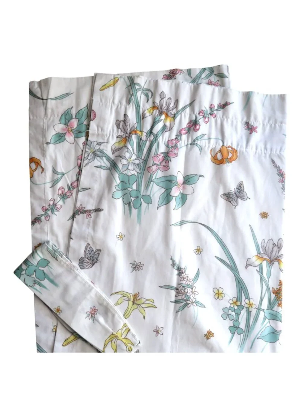 Vintage JCPenney Floral Rod Pocket Draperies 80