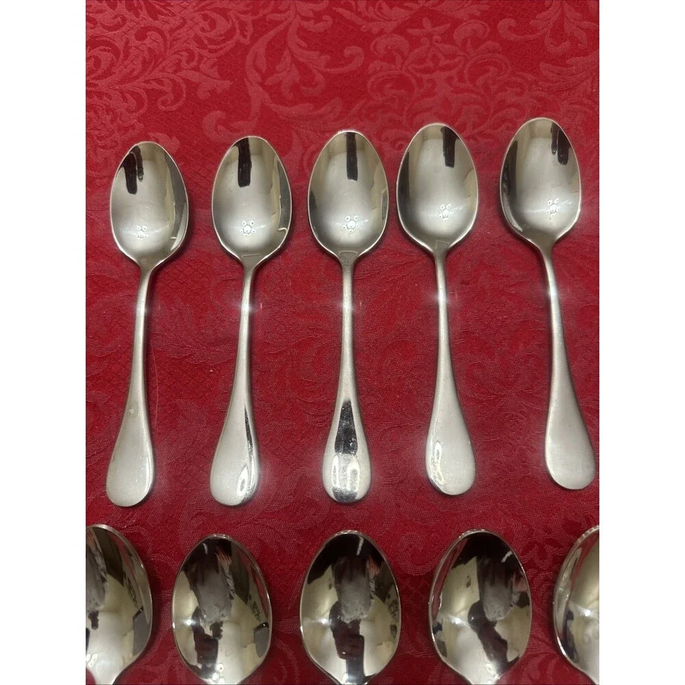 Artaste RAIN Teaspoons 18/10 Stainless Flatware Lot of 10 Glossy