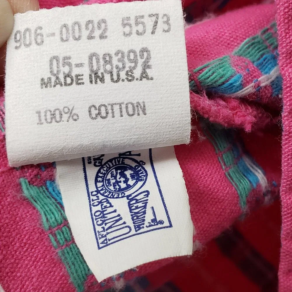 Vintage OshKosh Vestbak Overall Dress 18 month PINK Denim Flower Bow USA 80s