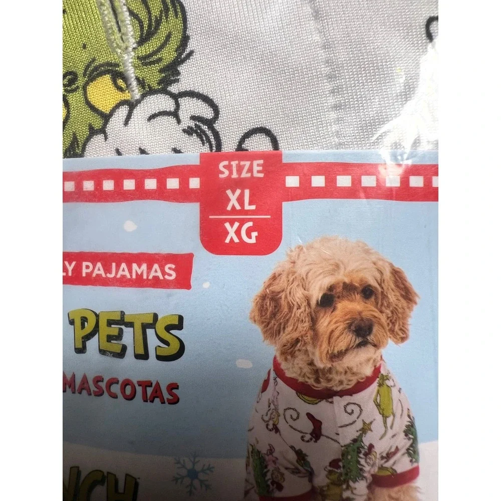 Dr. Seuss XL Pet Pajamas White The‎ Grinch Holiday Christmas Dog PJ LZ451