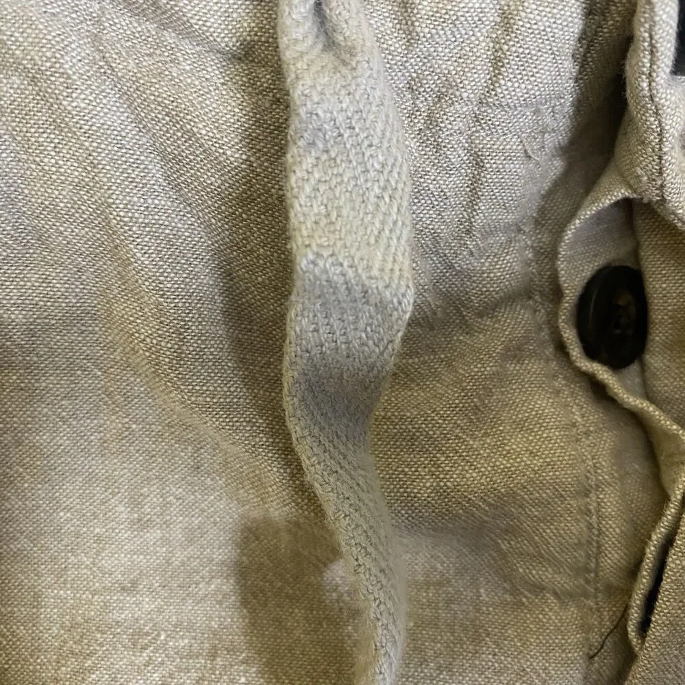Perry Ellis Pants Men 36x30 (38x29L) Beige Linen Blend Pockets Drawstring Casual