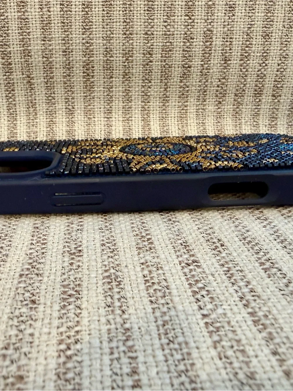 Beaded navy moon phone case 16 Pro Max in like new condition #beaded #celestial