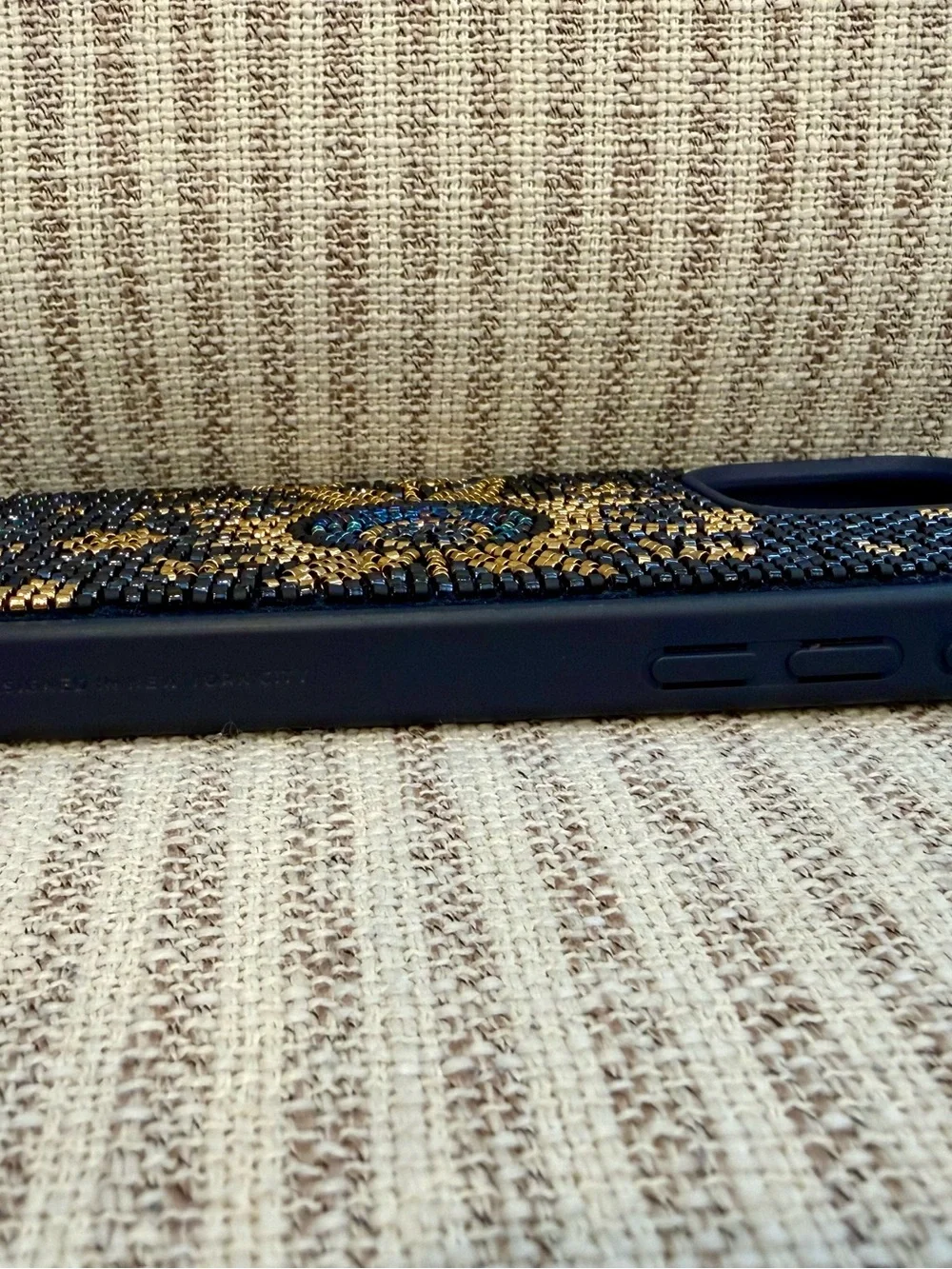 Beaded navy moon phone case 16 Pro Max in like new condition #beaded #celestial