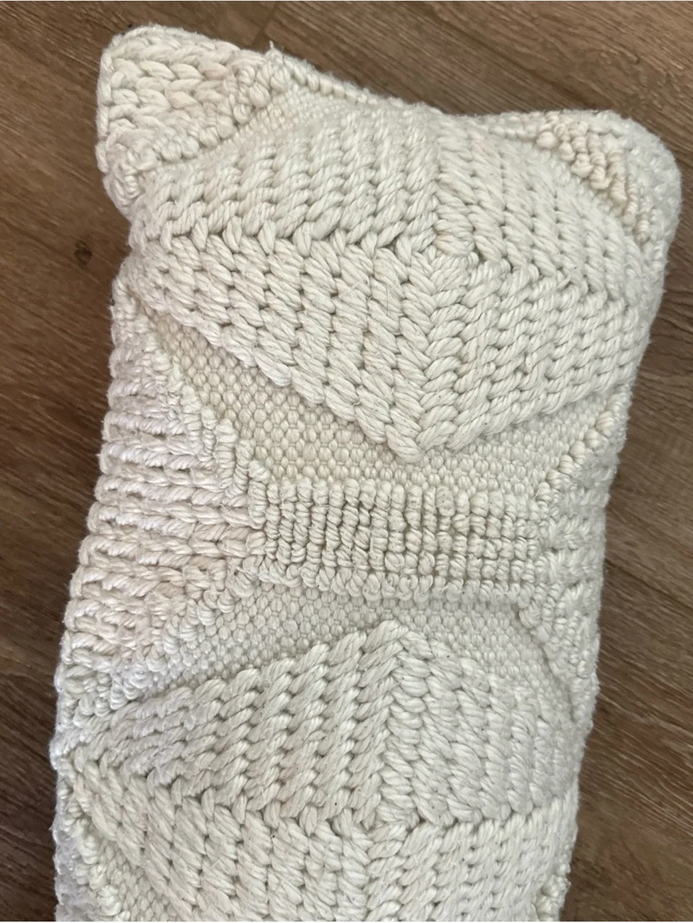 Textured Cream Knit Lumbar Pillow MAGNOLIA 26”x 14” Joanna Gaines