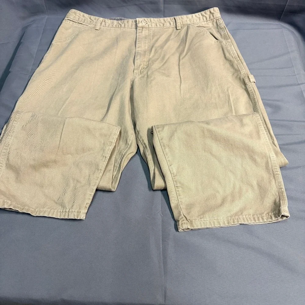 Wrangler Originals Carpenter Work Pants Mens 38x30 Khaki Workwear Pre-owned