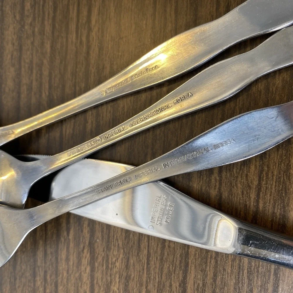 VTG Imperial Stainless 4pc TROPIC GARDEN Dinner Fork Knife Place Spoon Teaspoon