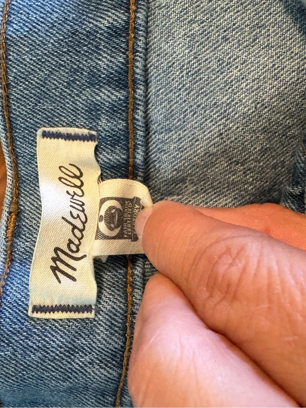 Madewell The Perfect Jean Short Distressed Raw Hem Denim Shorts Size 28 (435)